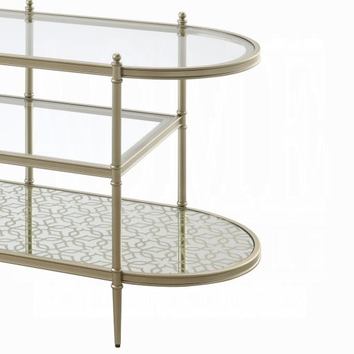 Acme Zaba Glass Top & Champagne TV Stand - Image 6