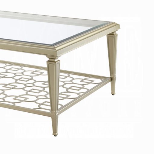 Acme Zaba Glass Top & Silver Coffee Table - Image 5