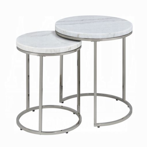 Acme Zaidee Nickel Nesting Table Set - Image 2