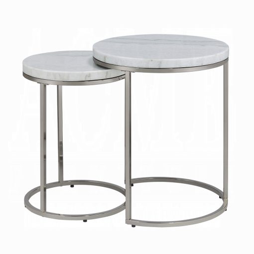 Acme Zaidee Nickel Nesting Table Set - Image 3
