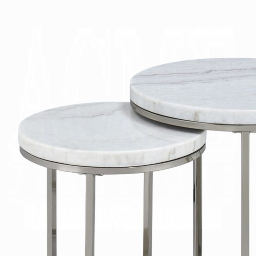 Acme Zaidee Nickel Nesting Table Set - Image 4
