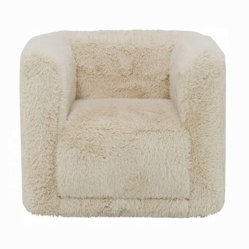 Acme Upendo Beige Linen Chair with Swivel - Image 4
