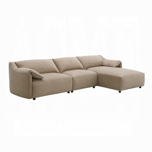 Acme Veata Light Brown Suede Sectional Sofa - Image 2