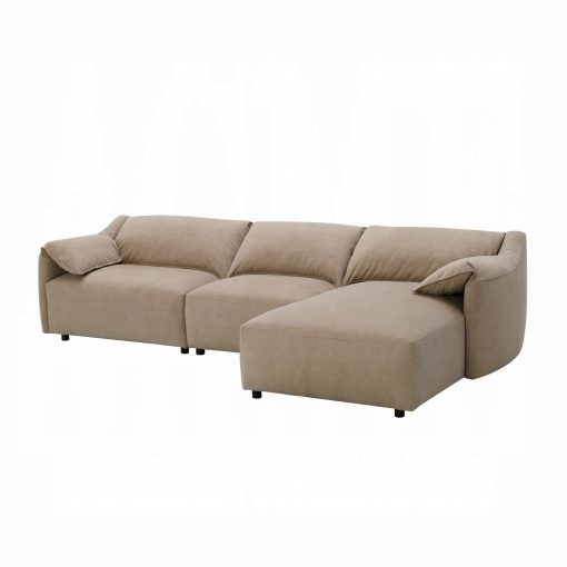 Acme Veata Light Brown Suede Sectional Sofa - Image 4