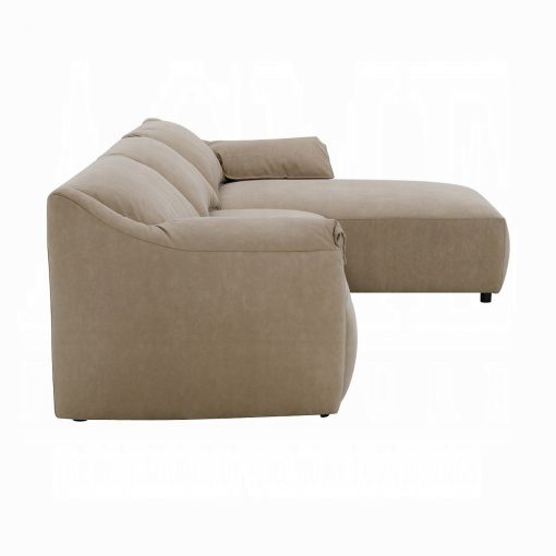 Acme Veata Light Brown Suede Sectional Sofa - Image 5