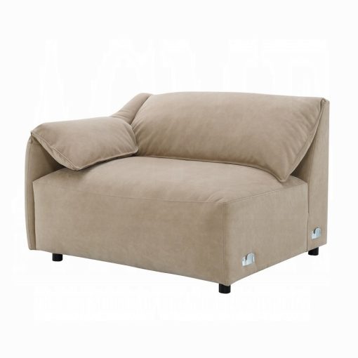 Acme Veata Light Brown Suede Sectional Sofa - Image 8