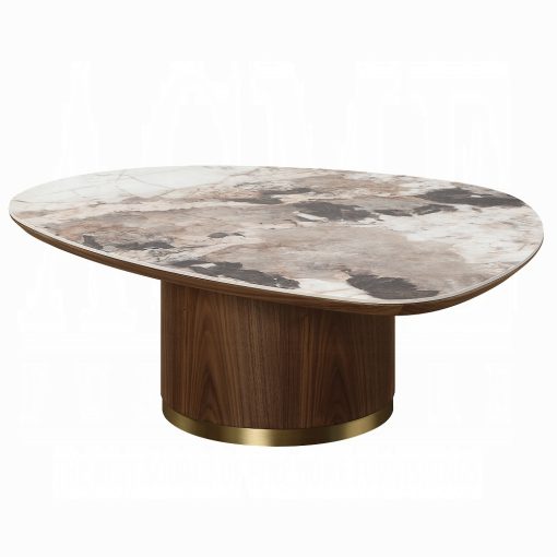 Acme Willene Ceramic Top & Walnut Coffee Table with Ceramic Top - Image 3