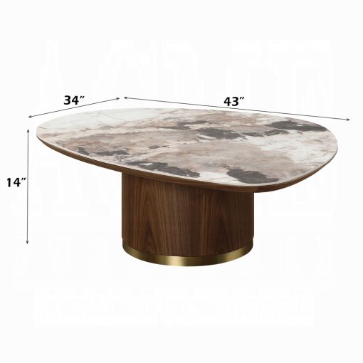 Acme Willene Ceramic Top & Walnut Coffee Table with Ceramic Top - Image 7