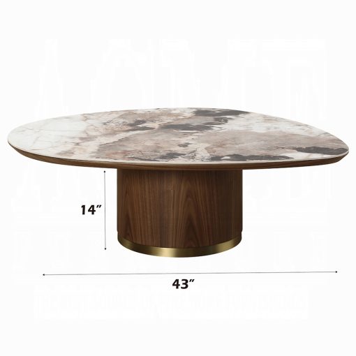 Acme Willene Ceramic Top & Walnut Coffee Table with Ceramic Top - Image 6