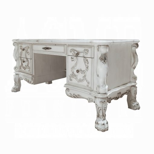 Acme Dresden Bone White Executive Writing Desk - Image 3