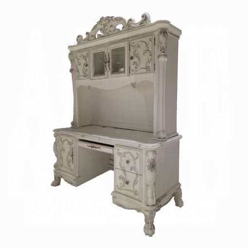 Acme Dresden Bone White Computer Desk & Hutch - Image 3