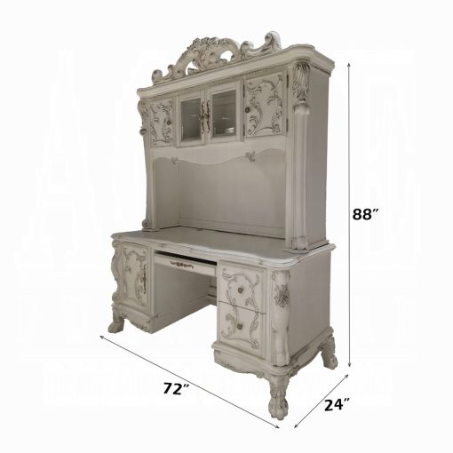 Acme Dresden Bone White Computer Desk & Hutch - Image 6