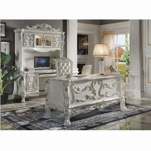 Acme Dresden Bone White Computer Desk & Hutch - Image 2