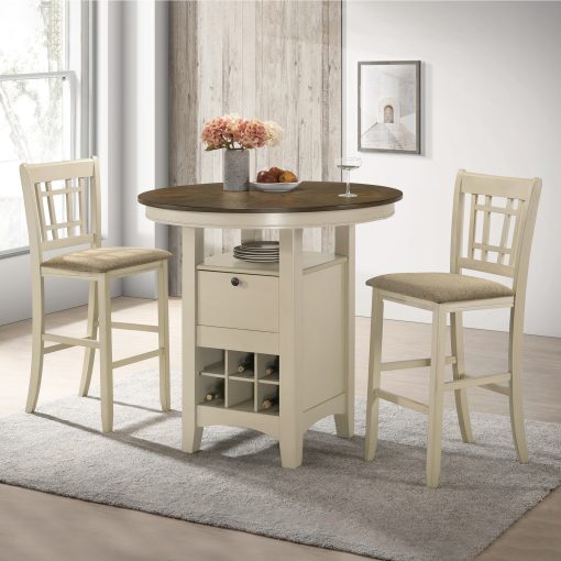 Intercon Mission Casual Rustic White and French Oak Pub Table - Image 3