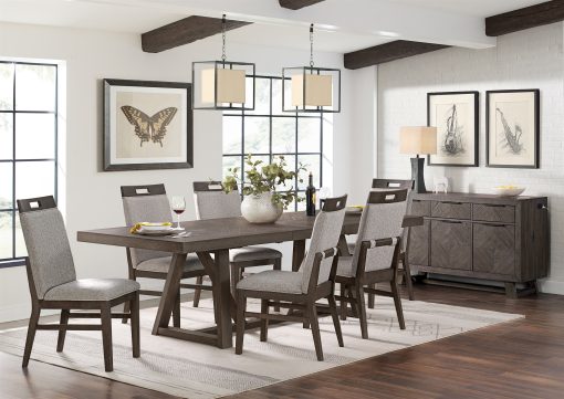 Intercon Hearst Reclaimed Chevron Trestle Table - Image 5