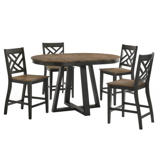 Intercon Harper Brushed Brown and Pecan Round Counter Table - Image 2
