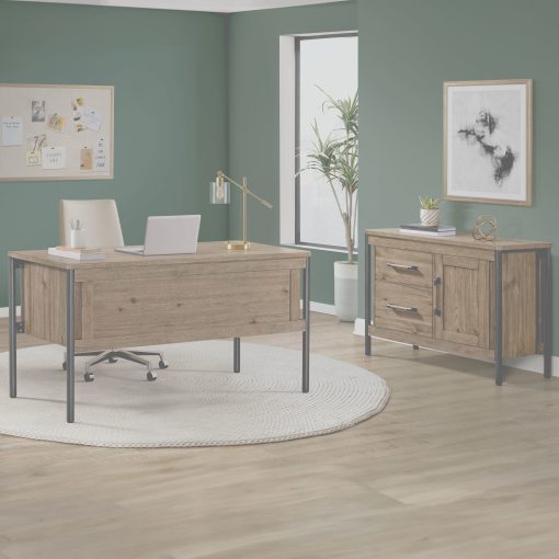 Intercon Norcross Hickory 60" Half Ped Desk - Image 3