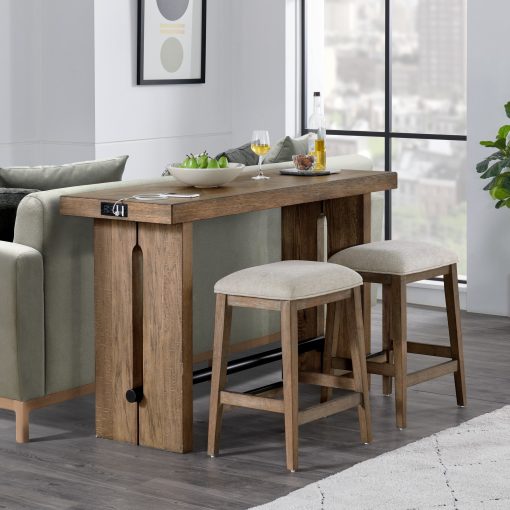 Intercon Landmark Weathered Oak Backless Stool - Image 3