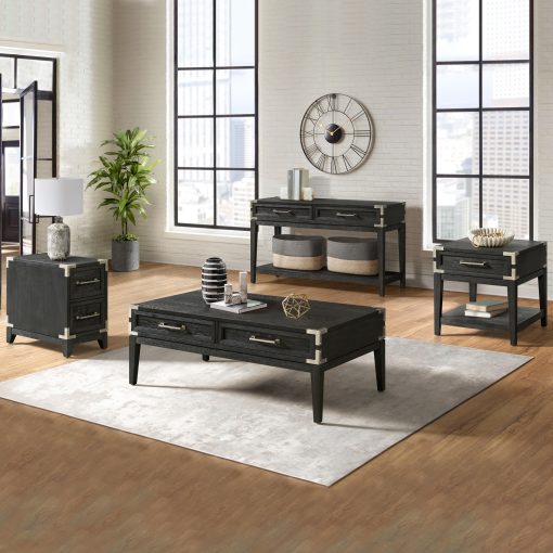 Intercon Laguna Weathered Steel Chairside Table - Image 3