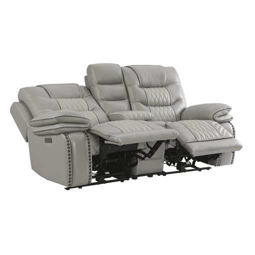 Intercon Cody Dual-Power Loveseat | Light Gray - Image 3
