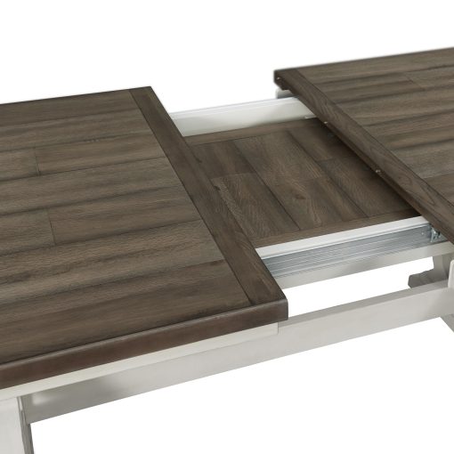 Intercon Drake Rustic White and French Oak Dining Table - Image 5