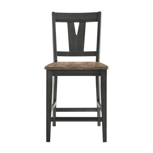 Intercon Harper Brushed Brown and Pecan Splat Stool - Image 2