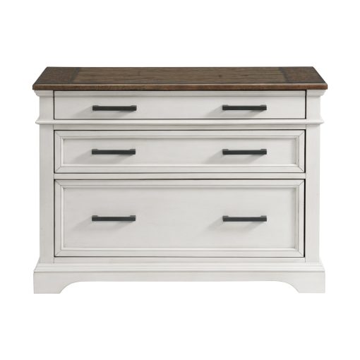 Intercon Drake Rustic White and French Oak Lateral File Cabinet - Image 2