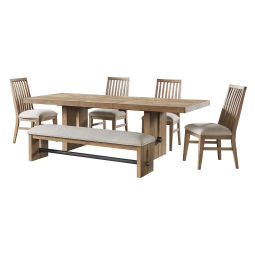 Intercon Landmark Weathered Oak Backless Bench - Image 3