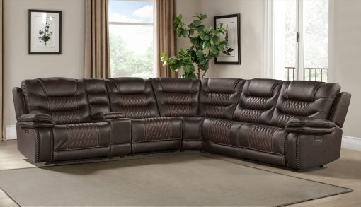 Intercon Cody Dual-Power Sectional Set | Dark Brown - Image 8