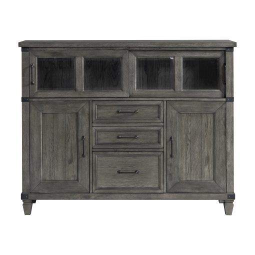 Intercon Foundry Brushed Pewter Sliding Door Cabinet - Image 2