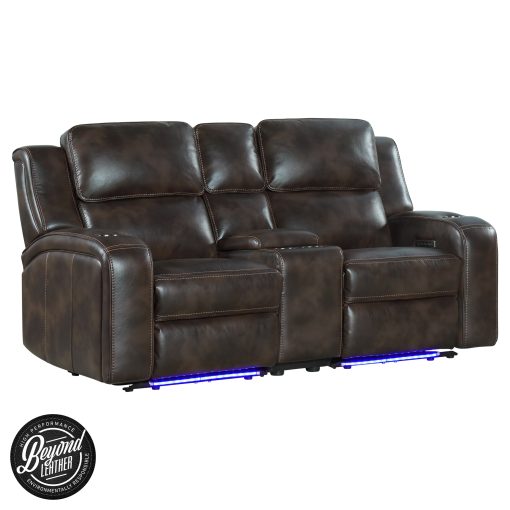 Intercon Silhouette Dual-Power Loveseat | Bolero Coffee