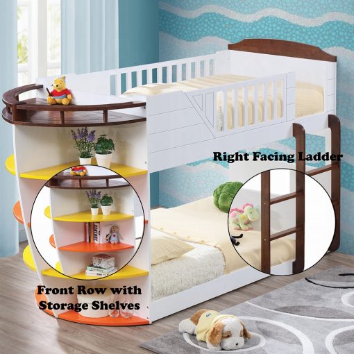Acme Neptune White & Chocolate Twin/Twin Bunk Bed - Image 3