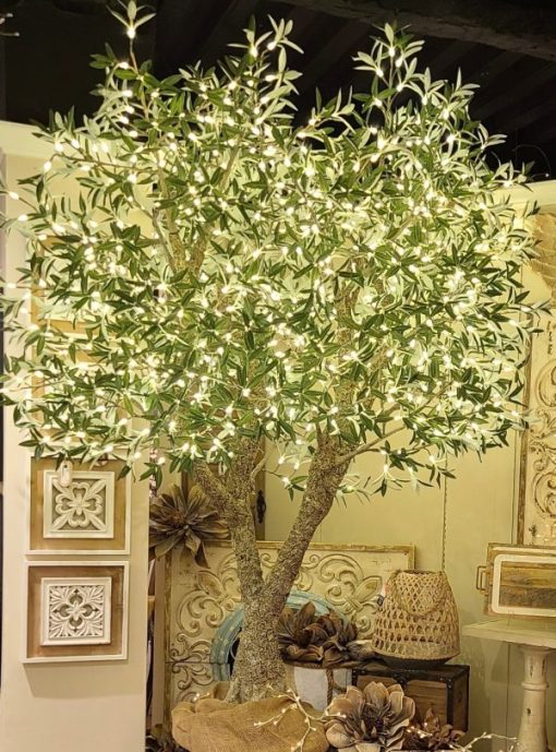 The Light Garden 8′ Olive Tree 870 Warm White Leds Natural Trunk