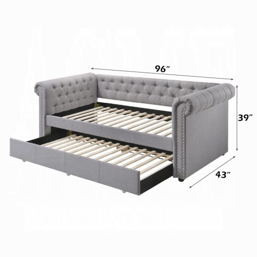 Acme Justice Smoke Gray Daybed with Trundle (Twin) - Image 7