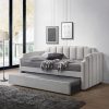 Acme Peridot Dove Gray Velvet Daybed with Trundle (Twin)