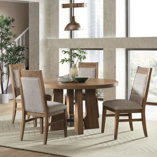 Intercon Landmark Weathered Oak Upholstered Chair - Image 3