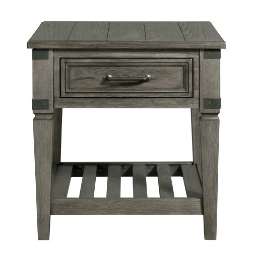 Intercon Foundry Brushed Pewter End Table - Image 2