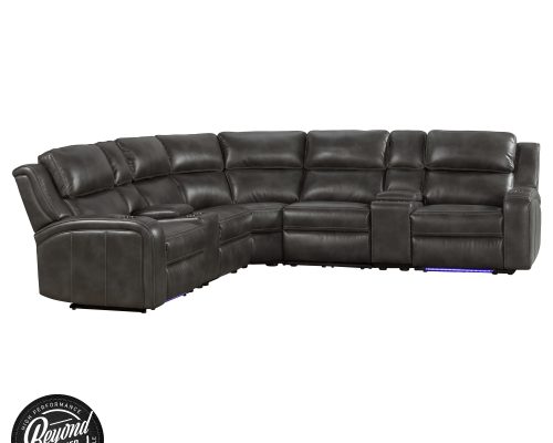 Intercon Silhouette Dual-Power Sectional Set | Bolero Slate