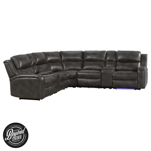 Intercon Silhouette Dual-Power Sectional Set | Bolero Slate