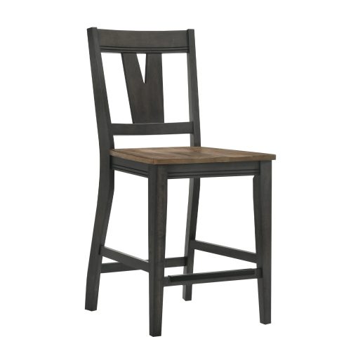 Intercon Harper Brushed Brown and Pecan Splat Stool