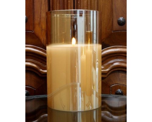 The Light Garden Radiance Lg. Pillar Poured Candle Champagne