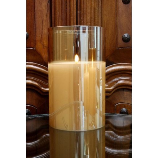 The Light Garden Radiance Lg. Pillar Poured Candle Champagne