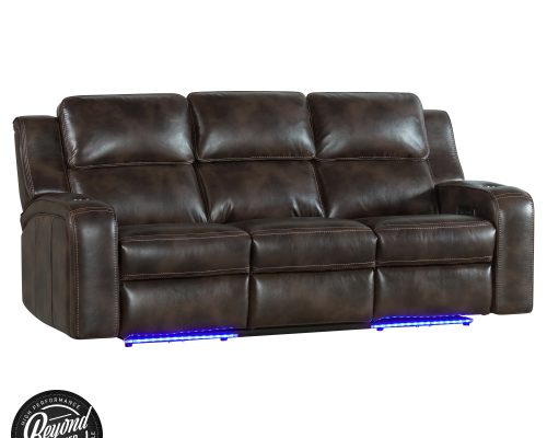 Intercon Silhouette Dual-Power Sofa | Bolero Coffee