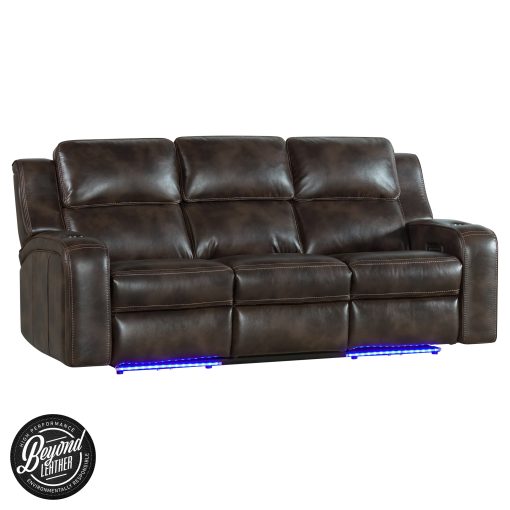 Intercon Silhouette Dual-Power Sofa | Bolero Coffee