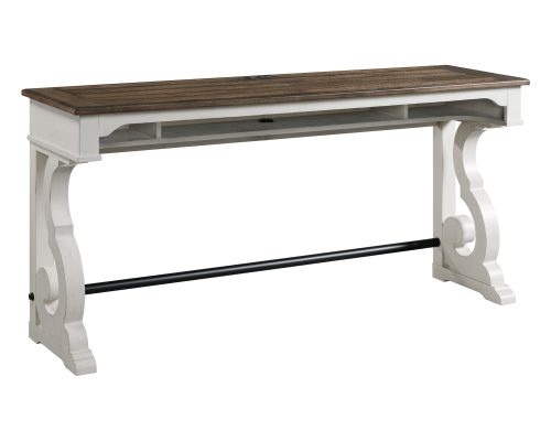 Intercon Drake Rustic White and French Oak Sofa Bar Table