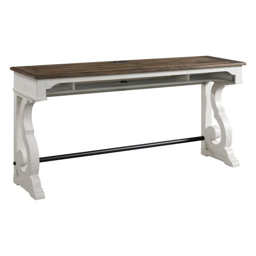 Intercon Drake Rustic White and French Oak Sofa Bar Table