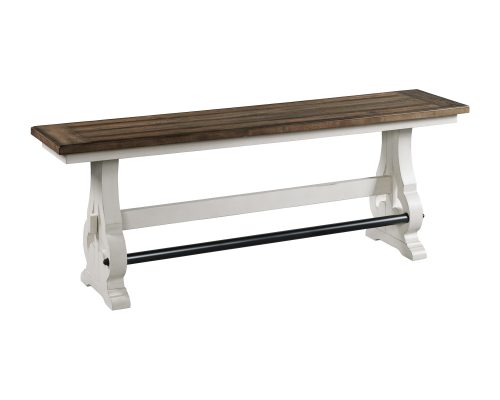 Intercon Drake Rustic White and French Oak Backless Counter Bench