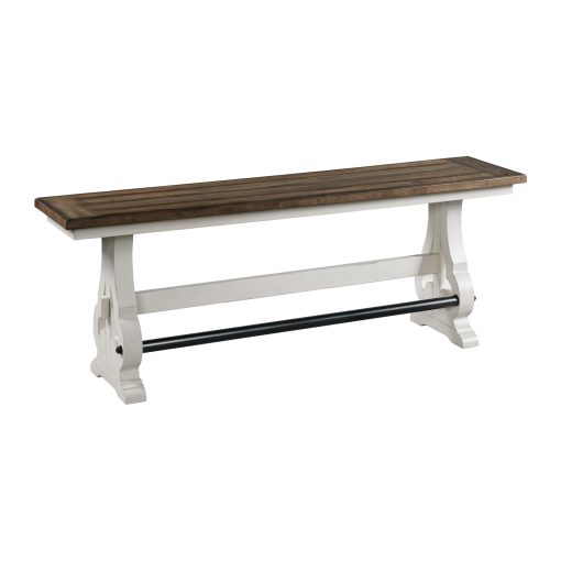 Intercon Drake Rustic White and French Oak Backless Counter Bench