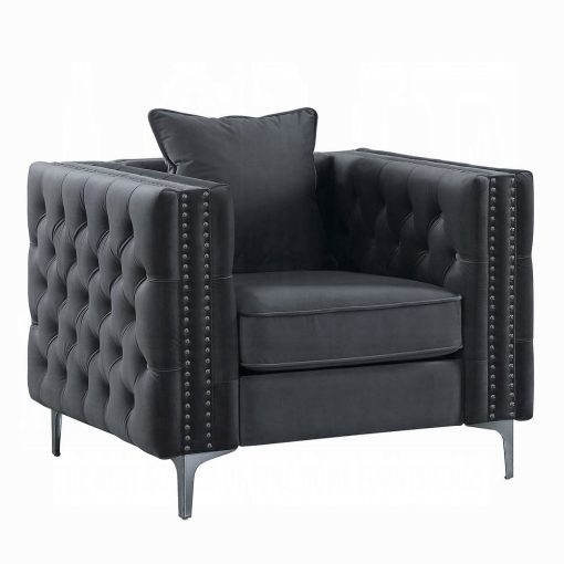 Acme Gillian II Light Gray Velvet Chair - Image 2