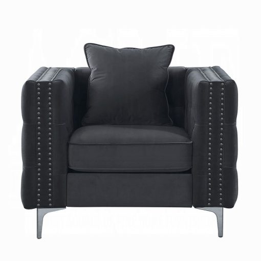 Acme Gillian II Light Gray Velvet Chair - Image 3